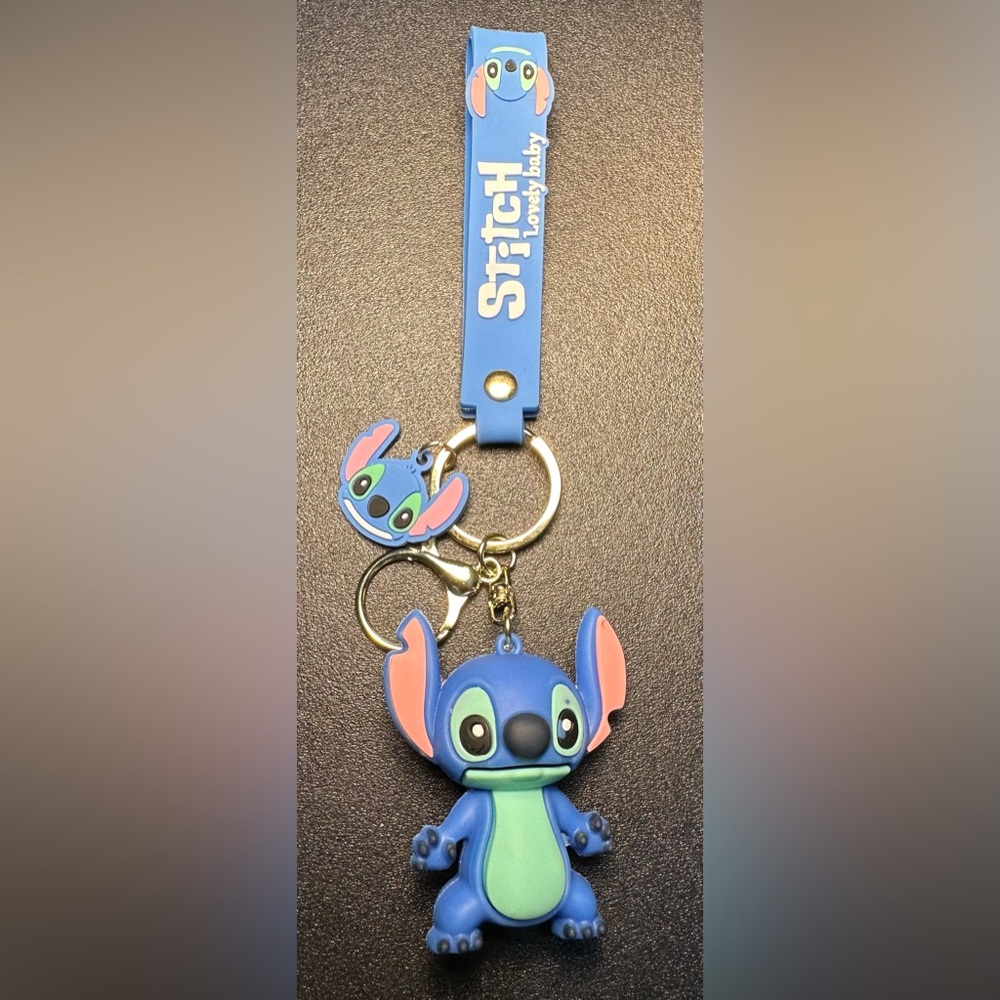 NWOT Stitch Action Figure Keychain, Pendent, Wristlet~ Blue